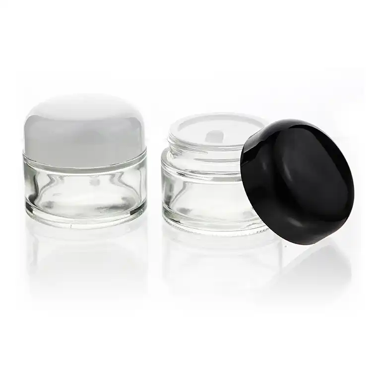 Wholesale 15g 20g 30g 50g Clear Round Cosmetic Containers Glass Cream ...